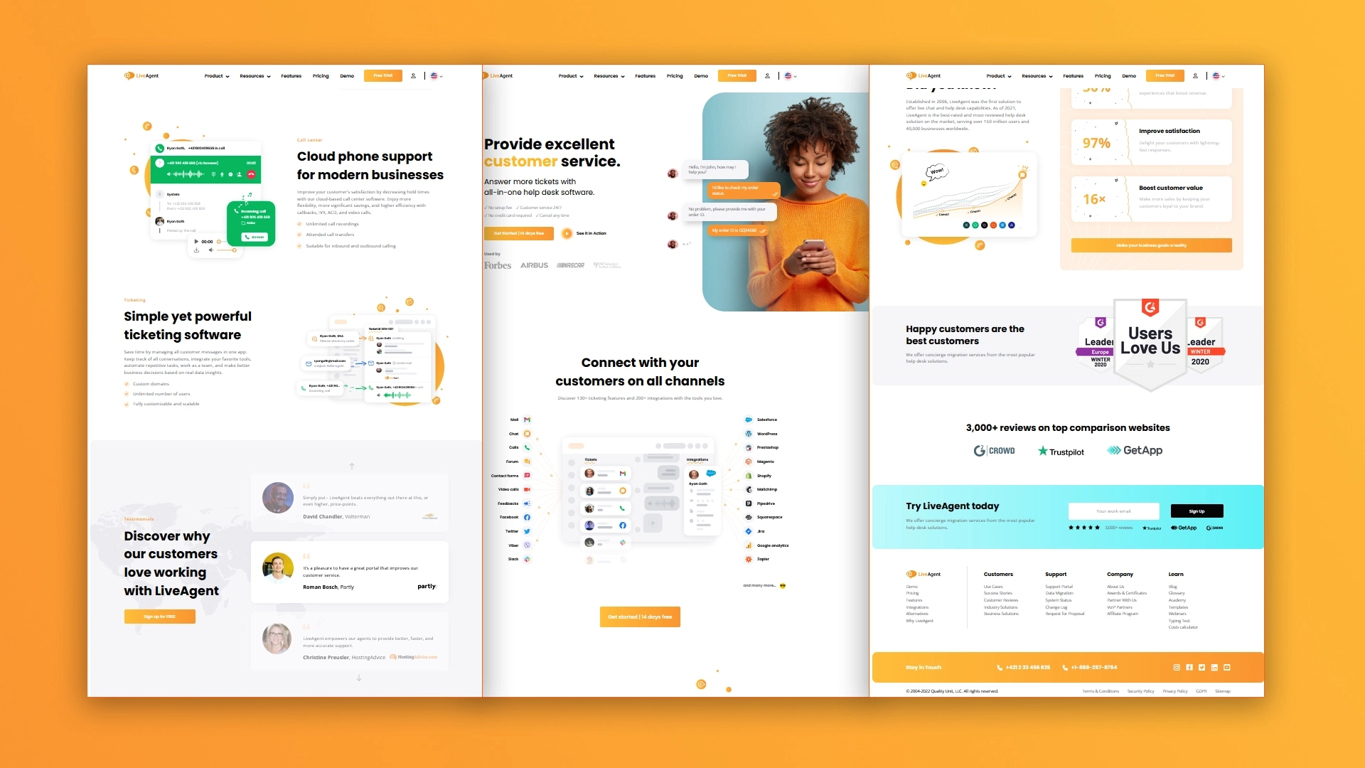 Página inicial do LiveAgent