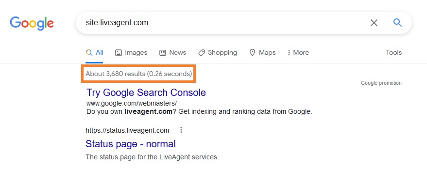 Indexação do LiveAgent
