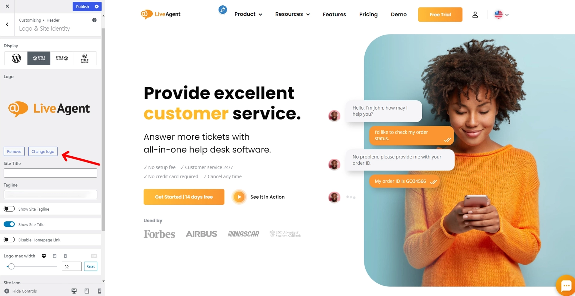 Vinculando o logo do cabeçalho à página inicial