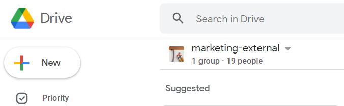 Exemplo do Google Drive