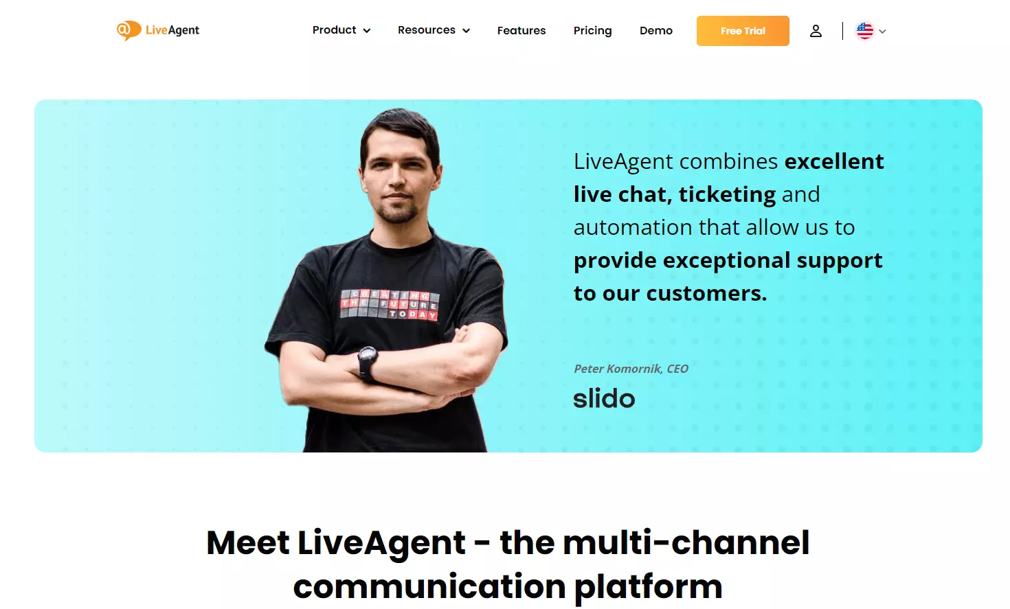Avaliação do CEO do Slido no LiveAgent