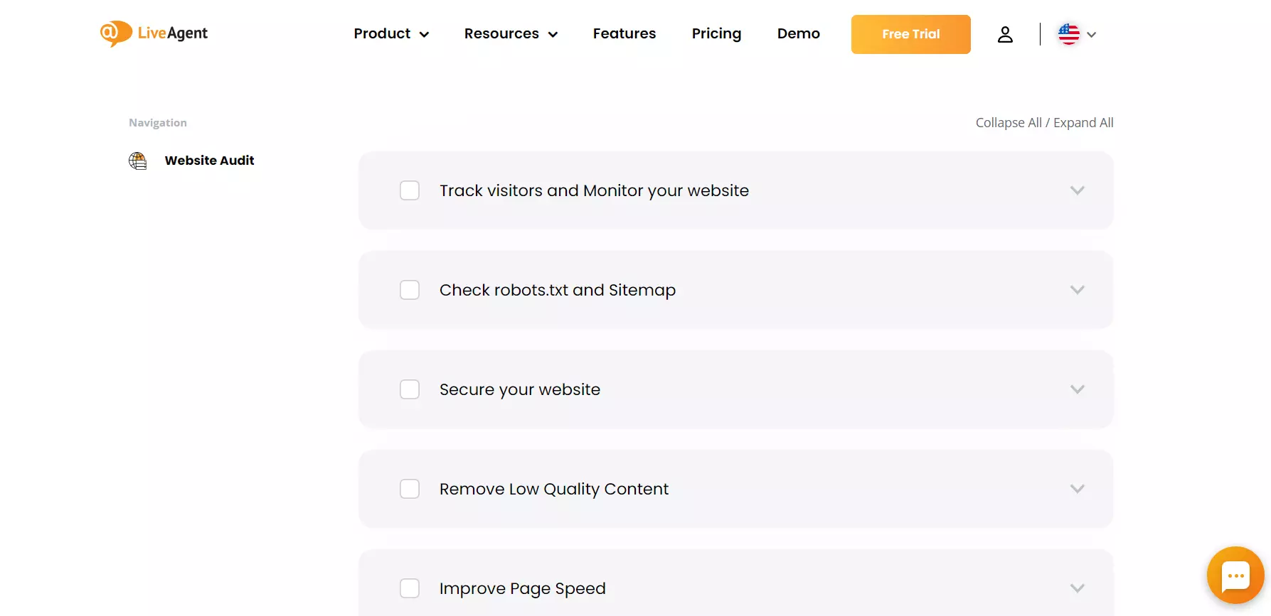 Exemplo de lista de verificação