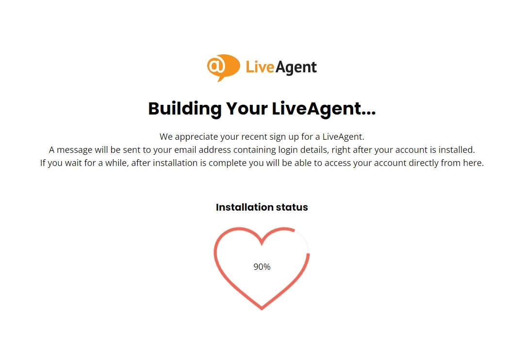 Status de instalação do LiveAgent