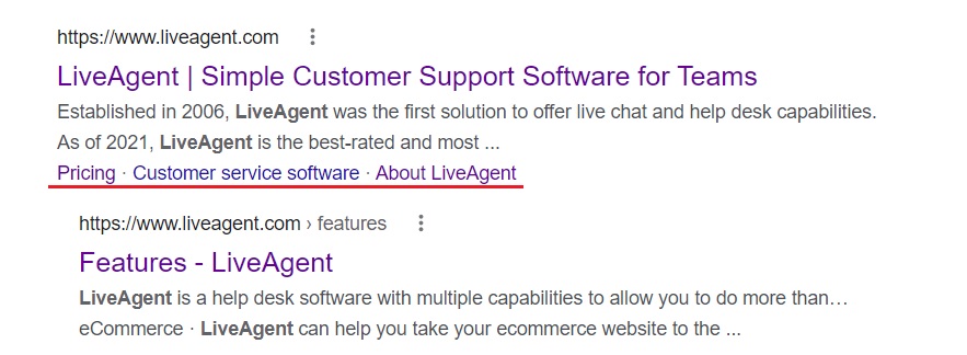 Exemplo de links de âncora