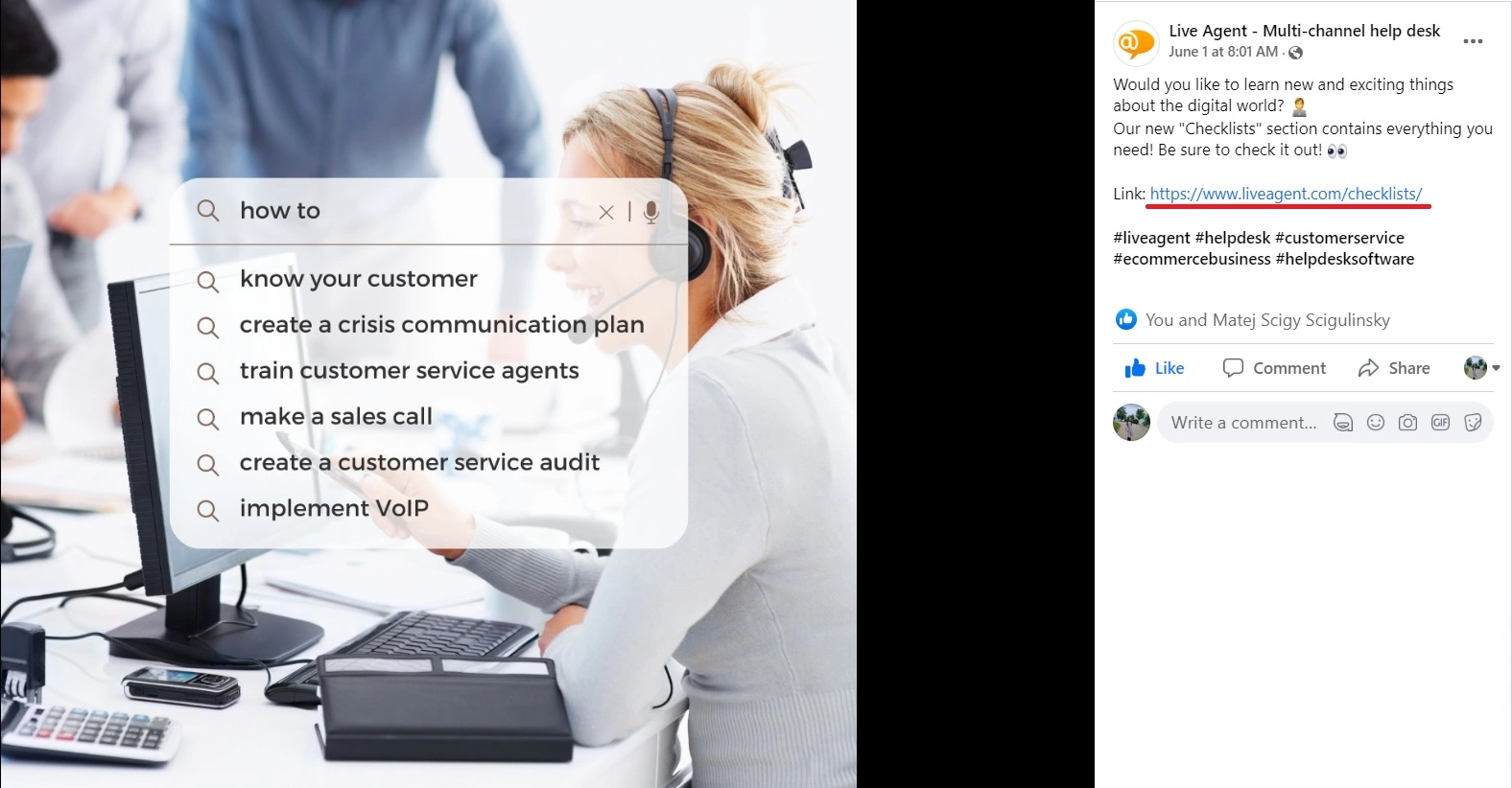 URL personalizada do Facebook do LiveAgent