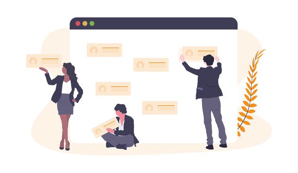 ilustração de perfis de clientes de marketing digital