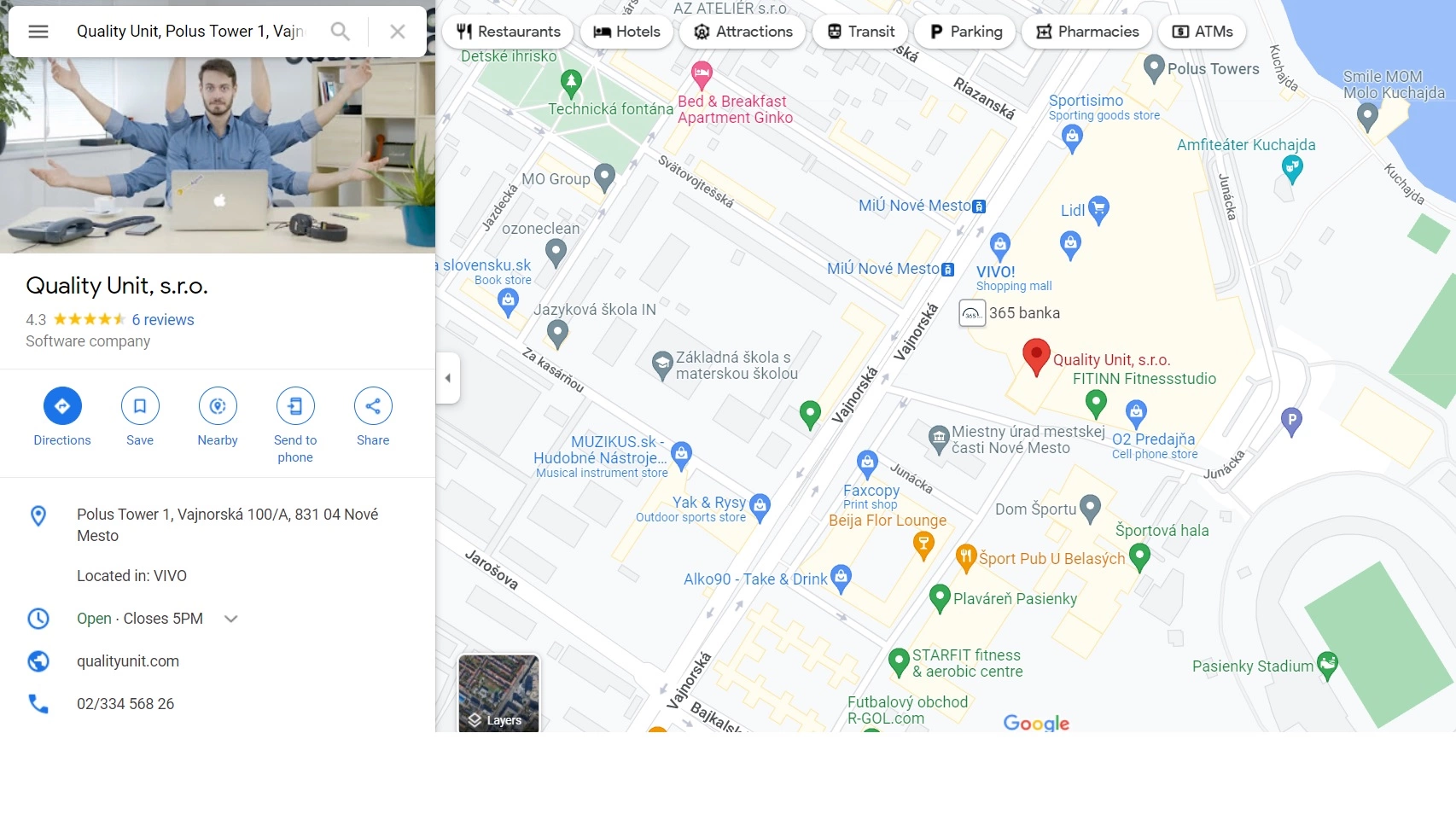 Localização do Google Maps da Quality Unit