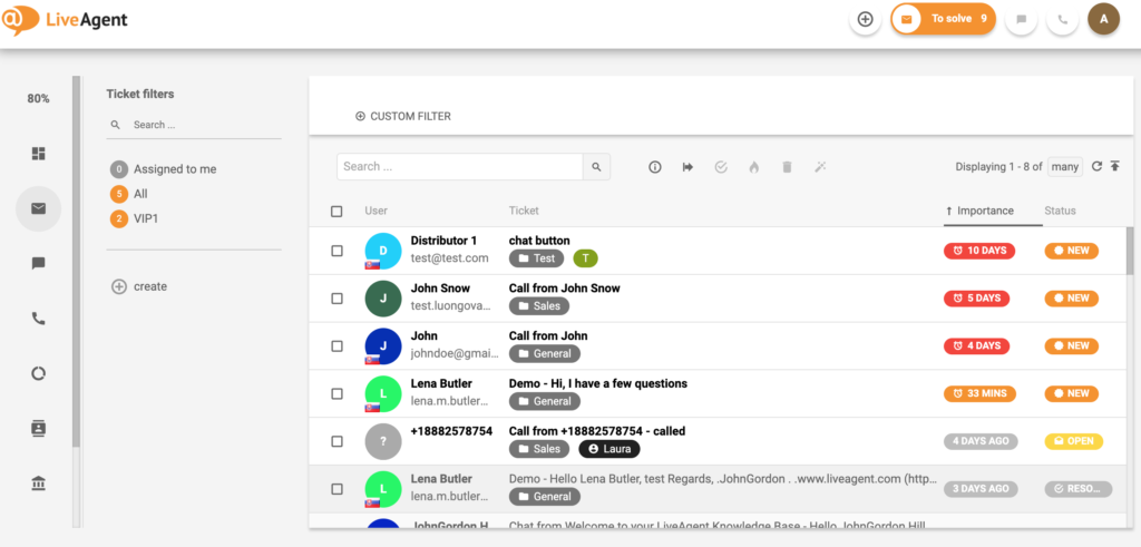 trabalhar remotamente ou no local com LiveAgent
