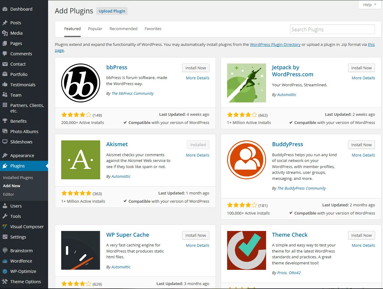 Sempre verifique a funcionalidade do plugin WP