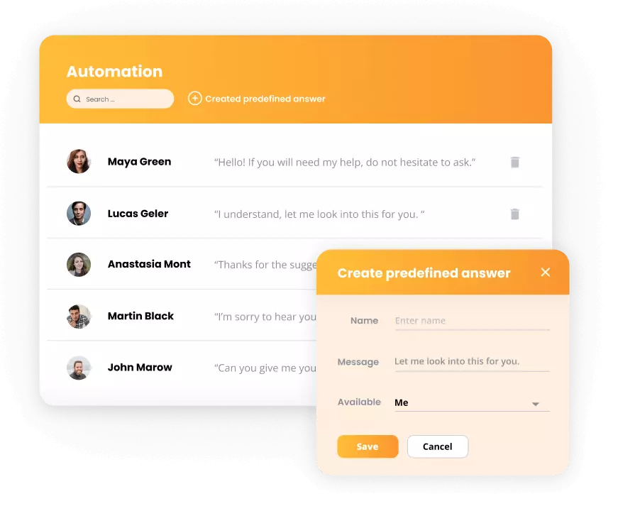 Automatizações do LiveAgent - respostas predefinidas