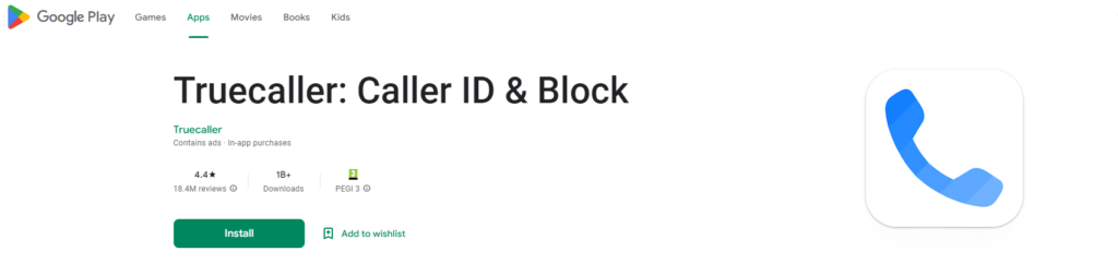 Site do Google Play do Truecaller: Caller ID & Block