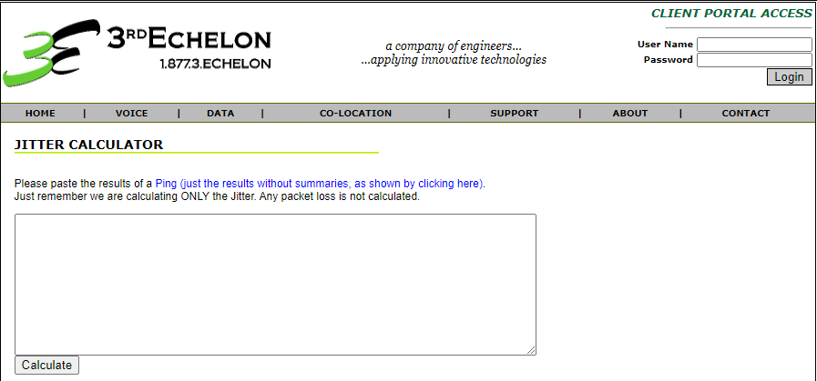 Exemplo de calculadora de jitter