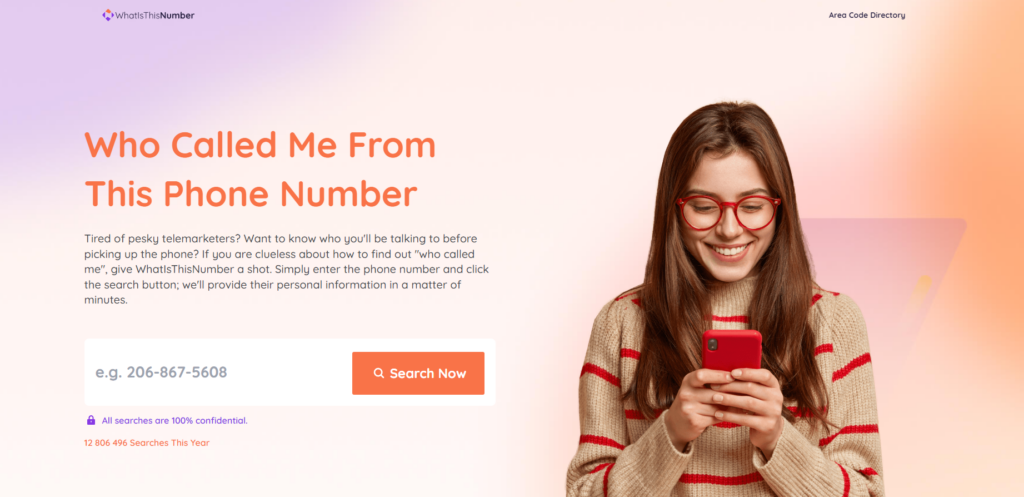 Página inicial do WhatIsThisNumber