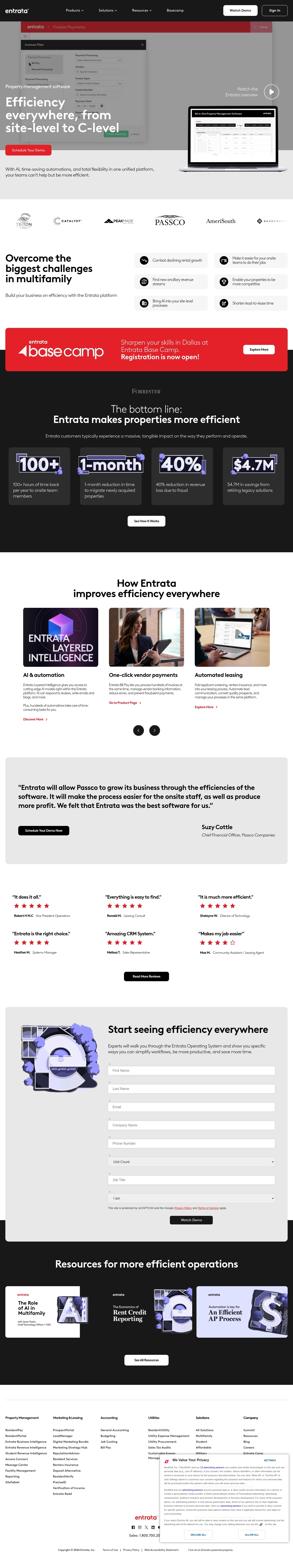 Contatos do Help Desk Entrata