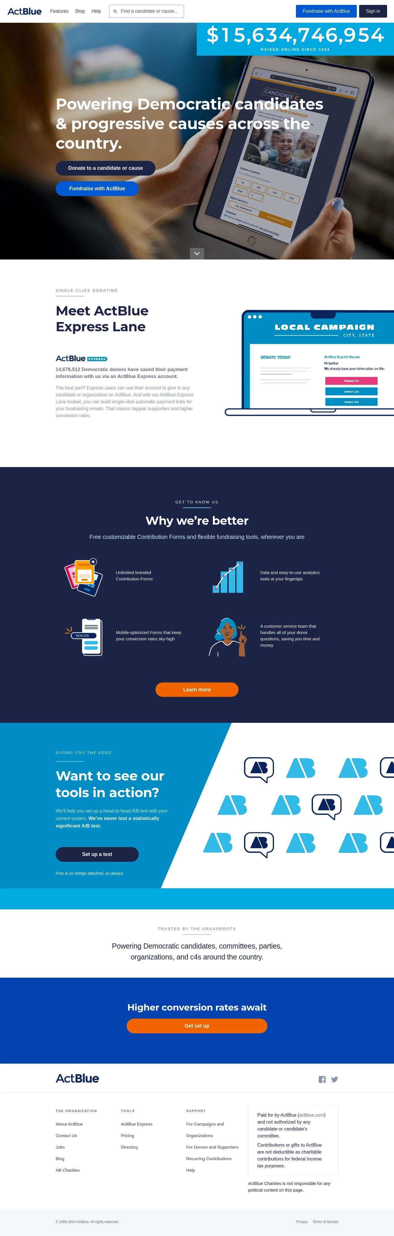 Contatos do Help Desk ActBlue