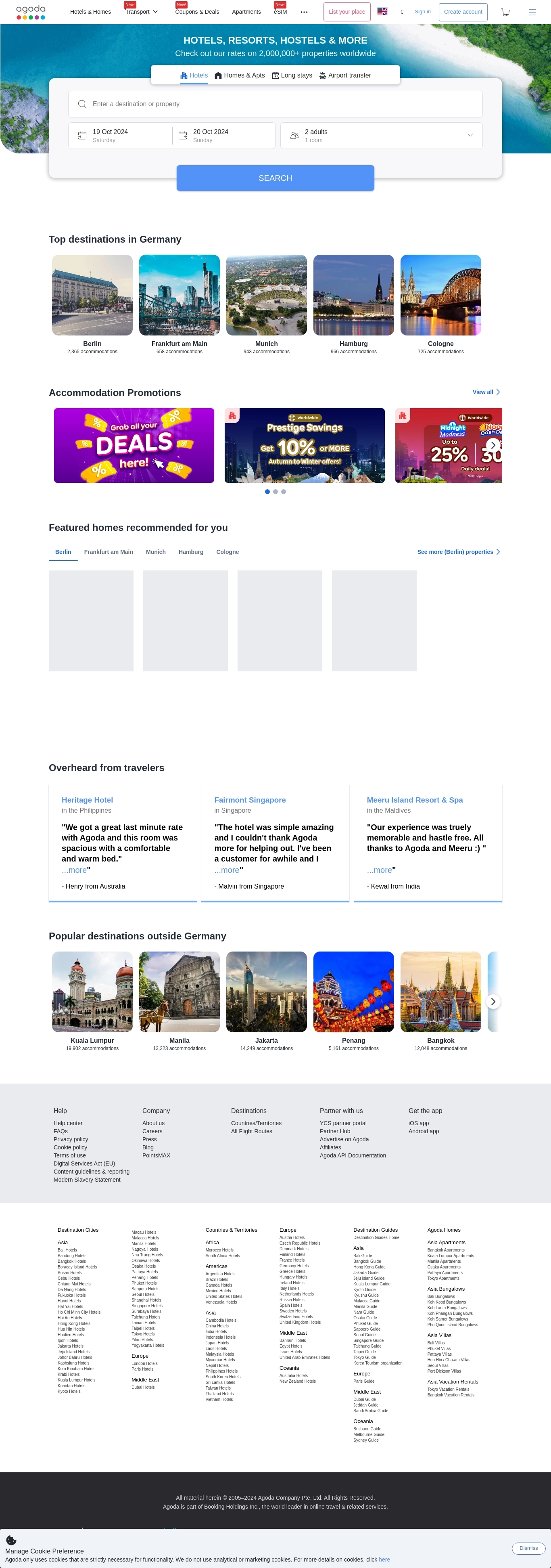 Contatos do Help Desk Agoda