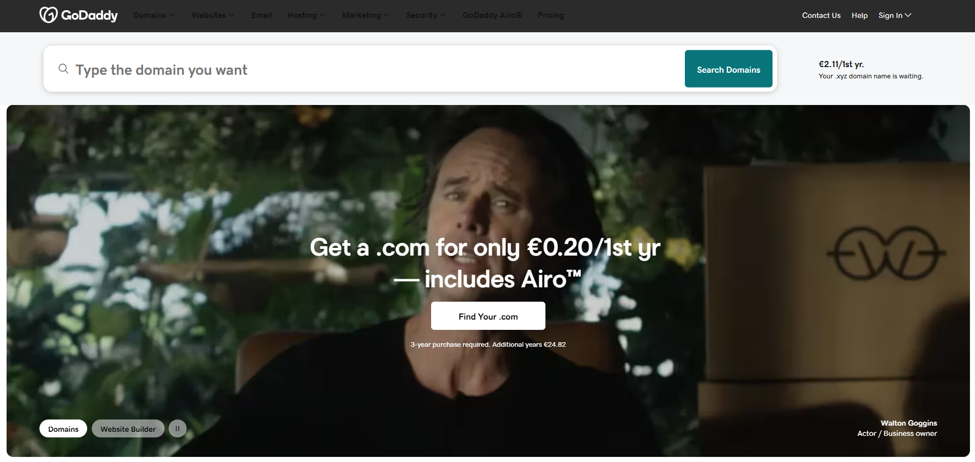 Contatos do Help Desk GoDaddy