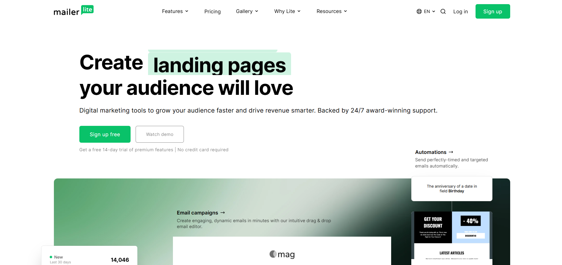 Contatos do Help Desk MailerLite