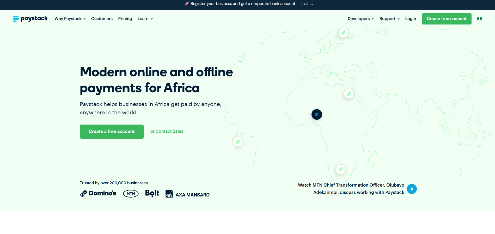 Contatos da Central de Ajuda da Paystack