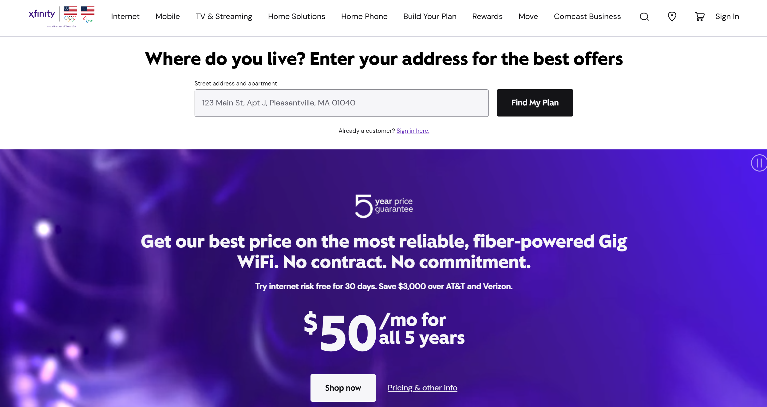 Contatos do Help Desk Xfinity