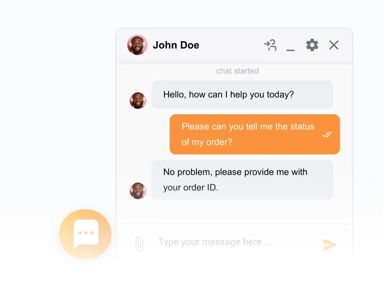 Widget de chat ao vivo mais rápido do LiveAgent para vendas e suporte