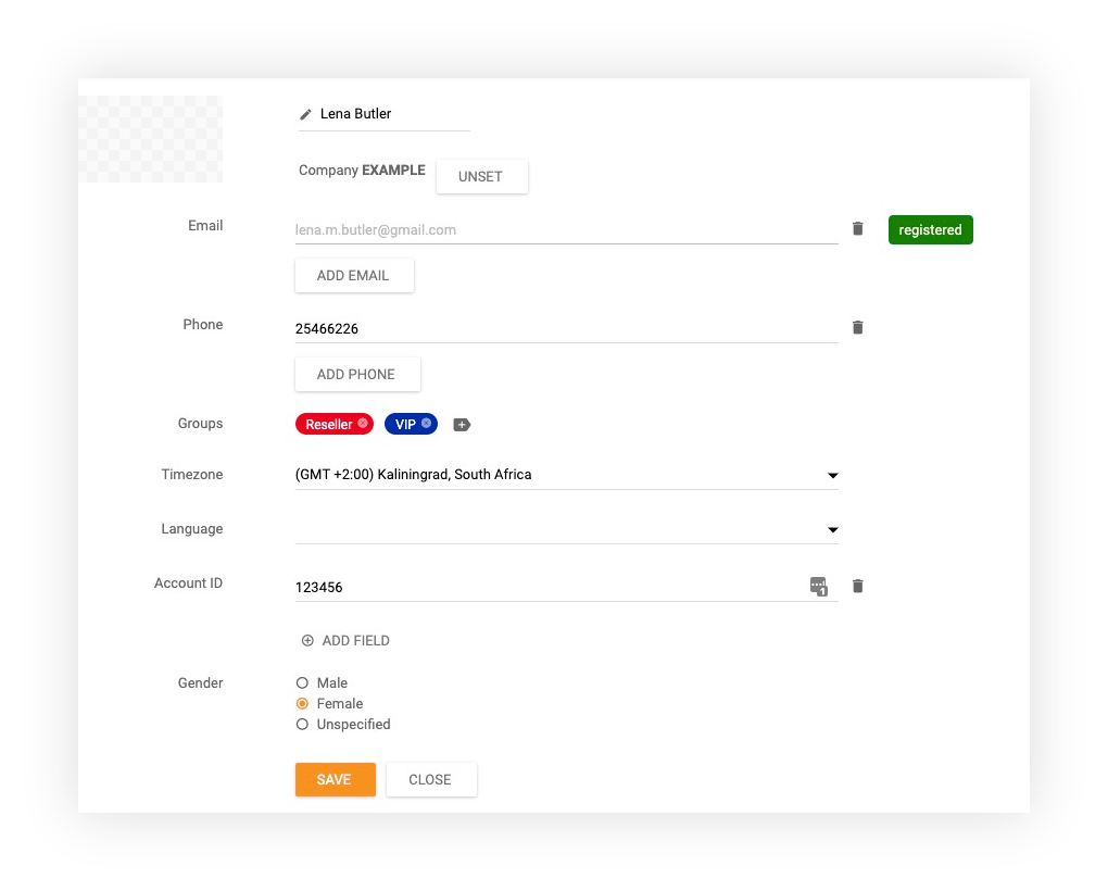 Adicionando um contato no LiveAgent