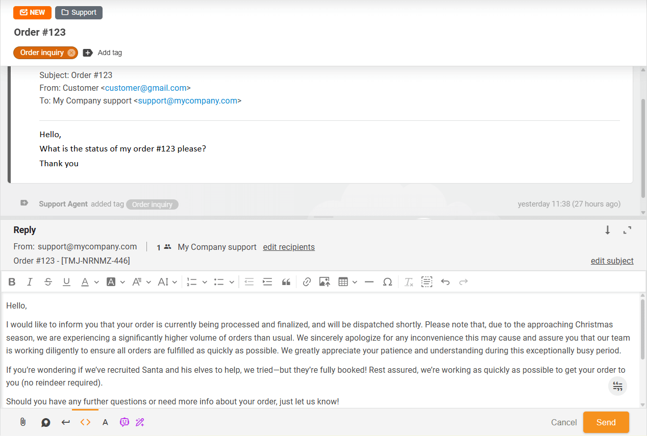 Resposta pronta do Compositor de Respostas