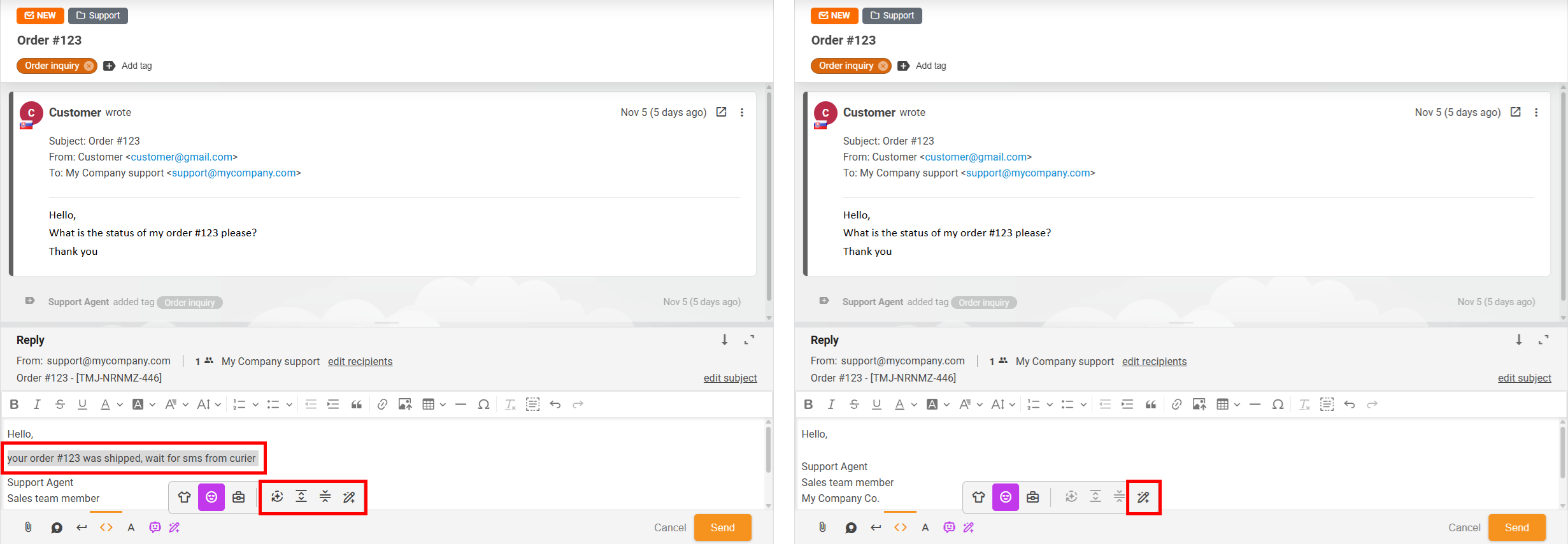 Formas de usar o Melhorador de Respostas com IA