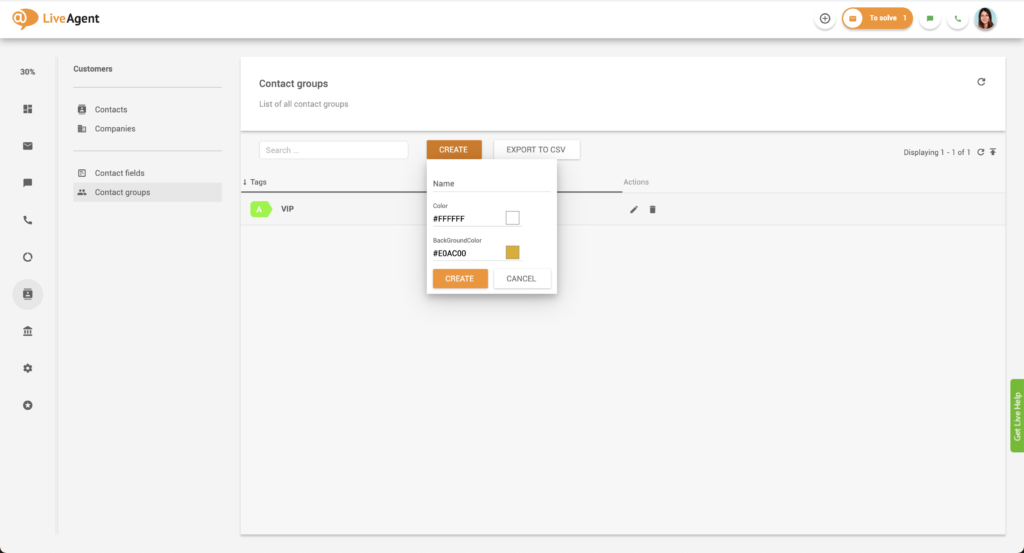 Criar grupo de contatos