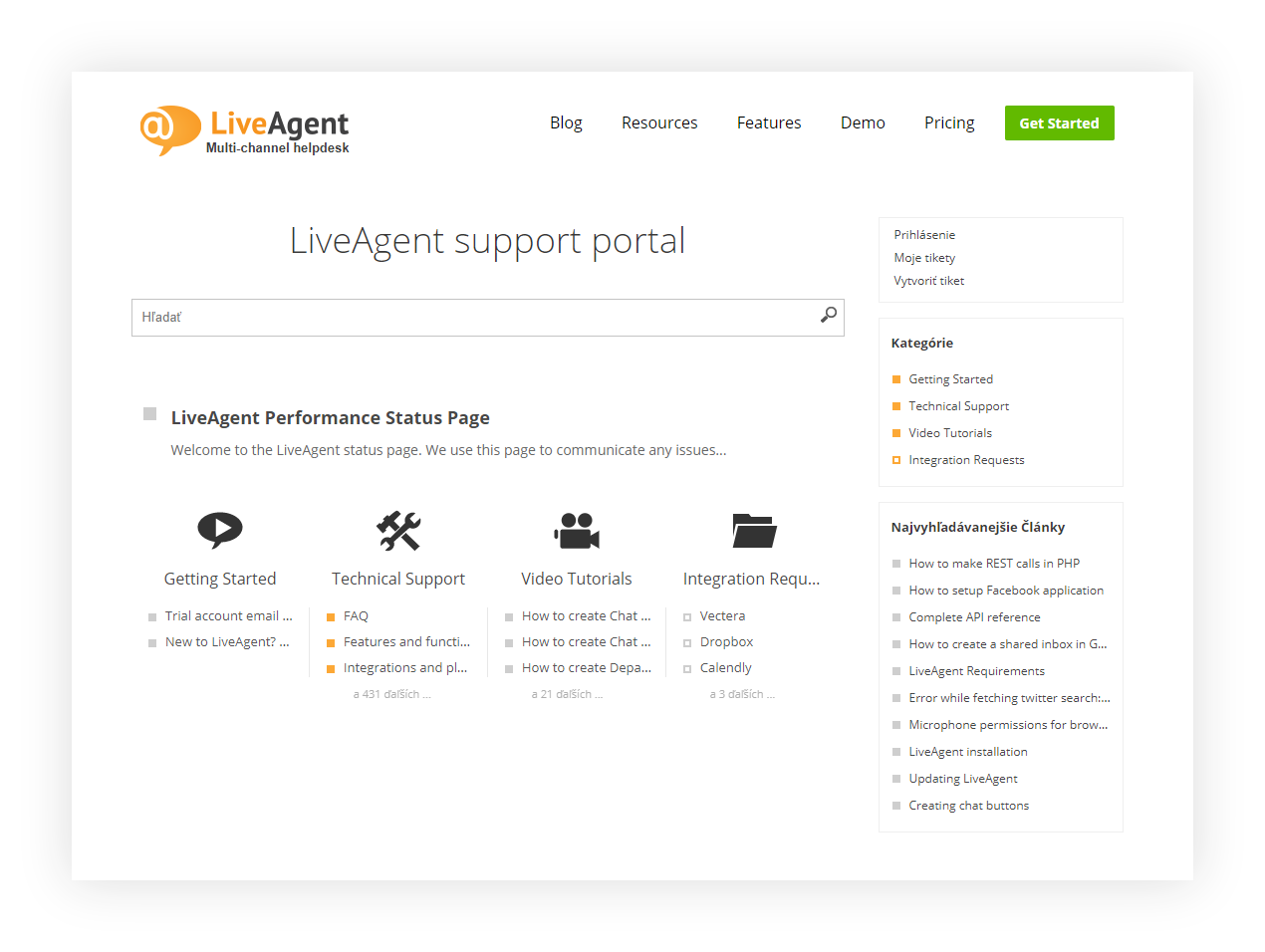 Portal do Cliente por LiveAgent