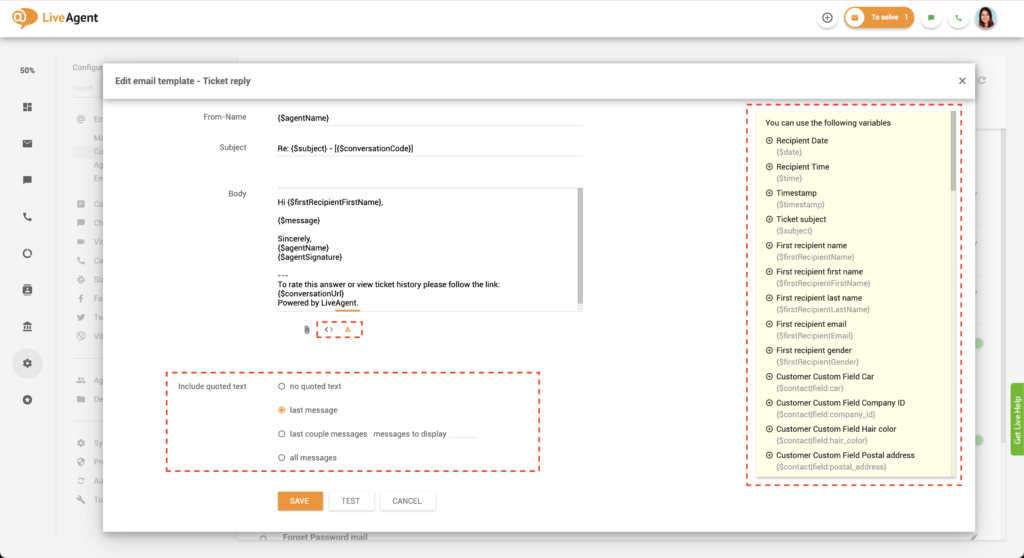Personalizar modelo de email