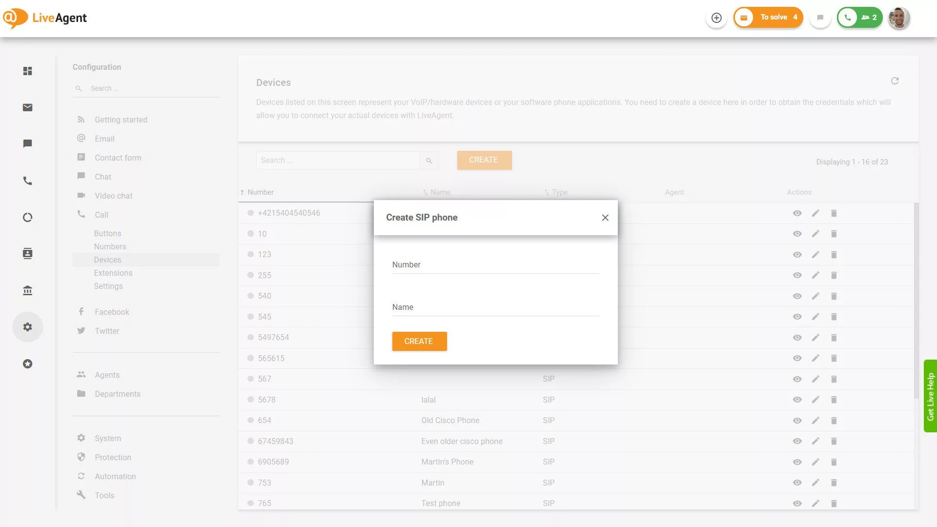 Dispositivos e aplicativos softphone