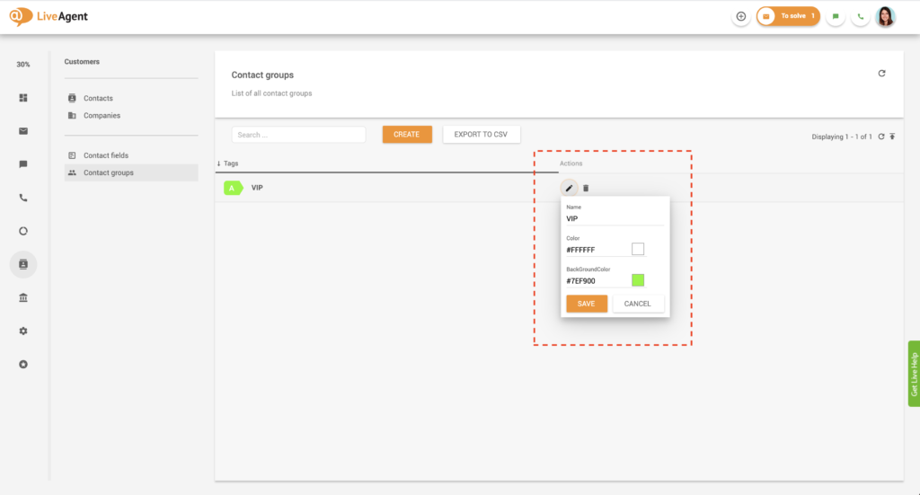 Editar grupo de contatos