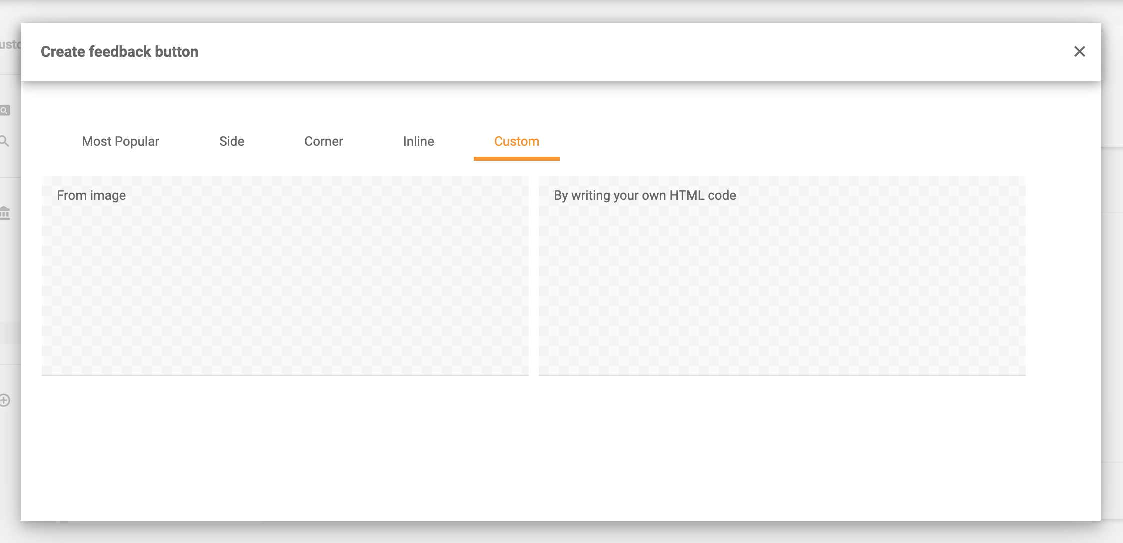 Botões de feedback personalizados