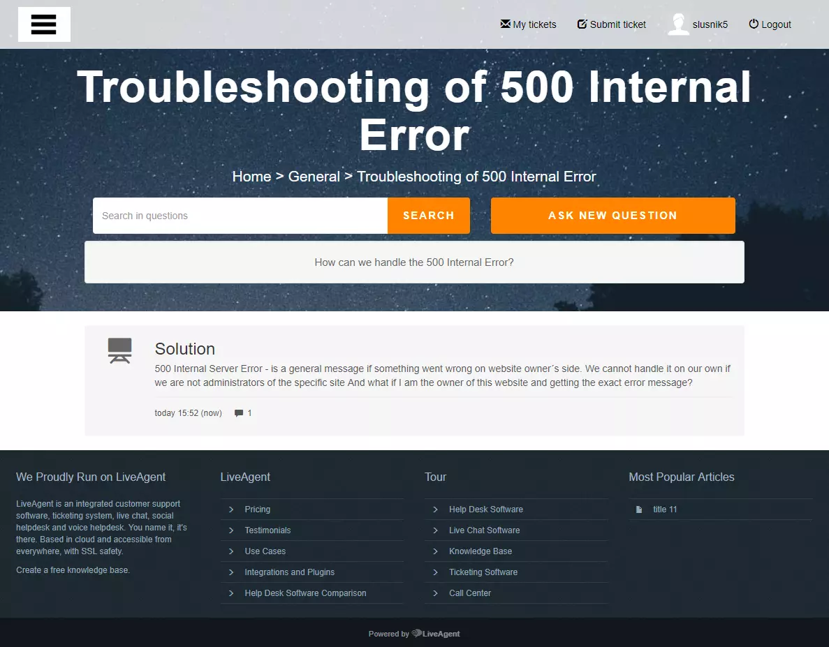 Fórum no portal do cliente