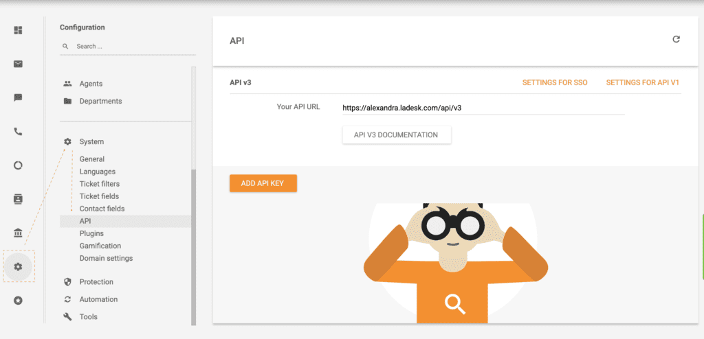 Exemplo de API do LiveAgent