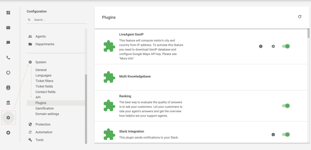 Plugins do LiveAgent