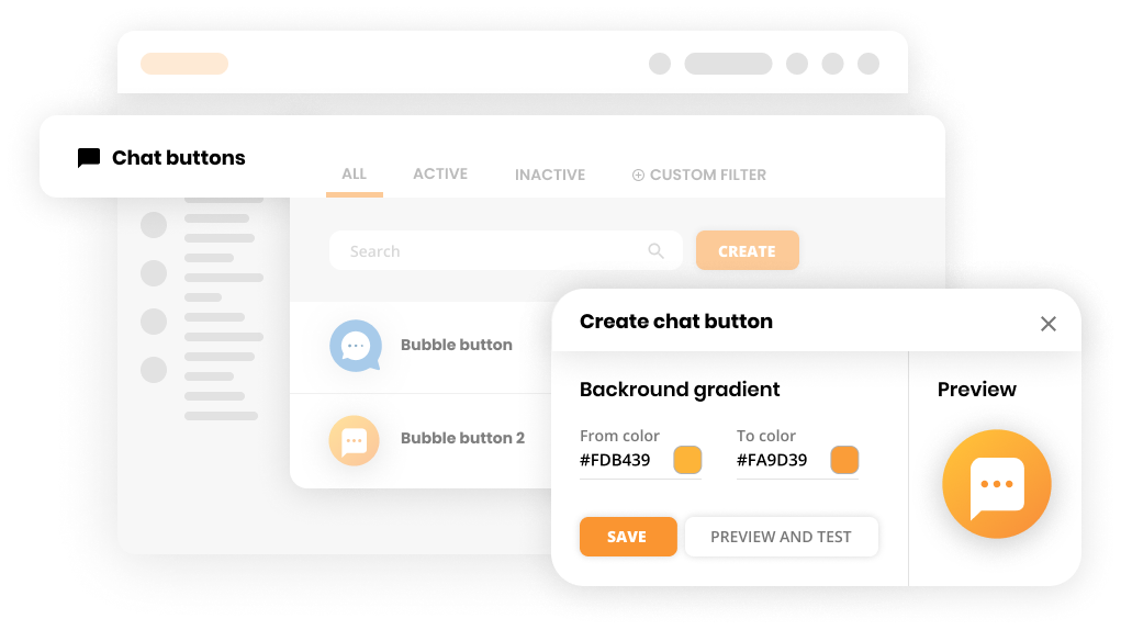 Mockup de conexões de chat ao vivo