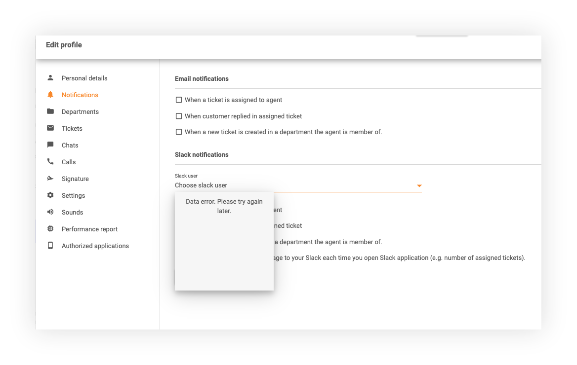 Notificações do Slack no LiveAgent