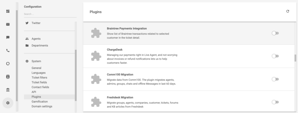 Plugin Braintree no LiveAgent