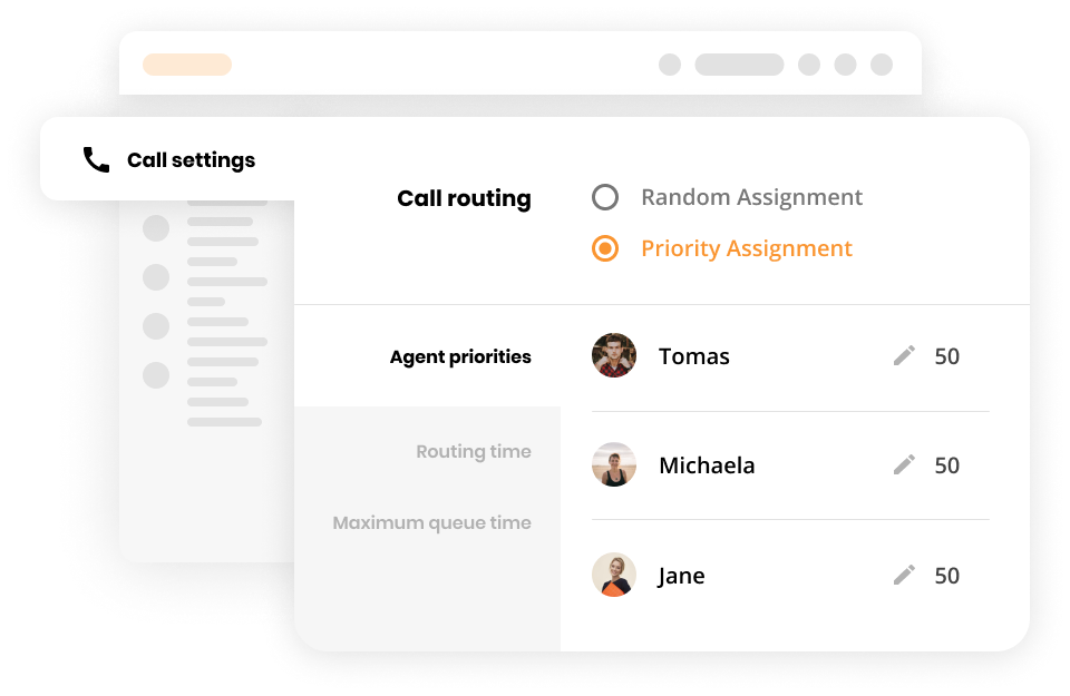 Recursos de roteamento de chamadas