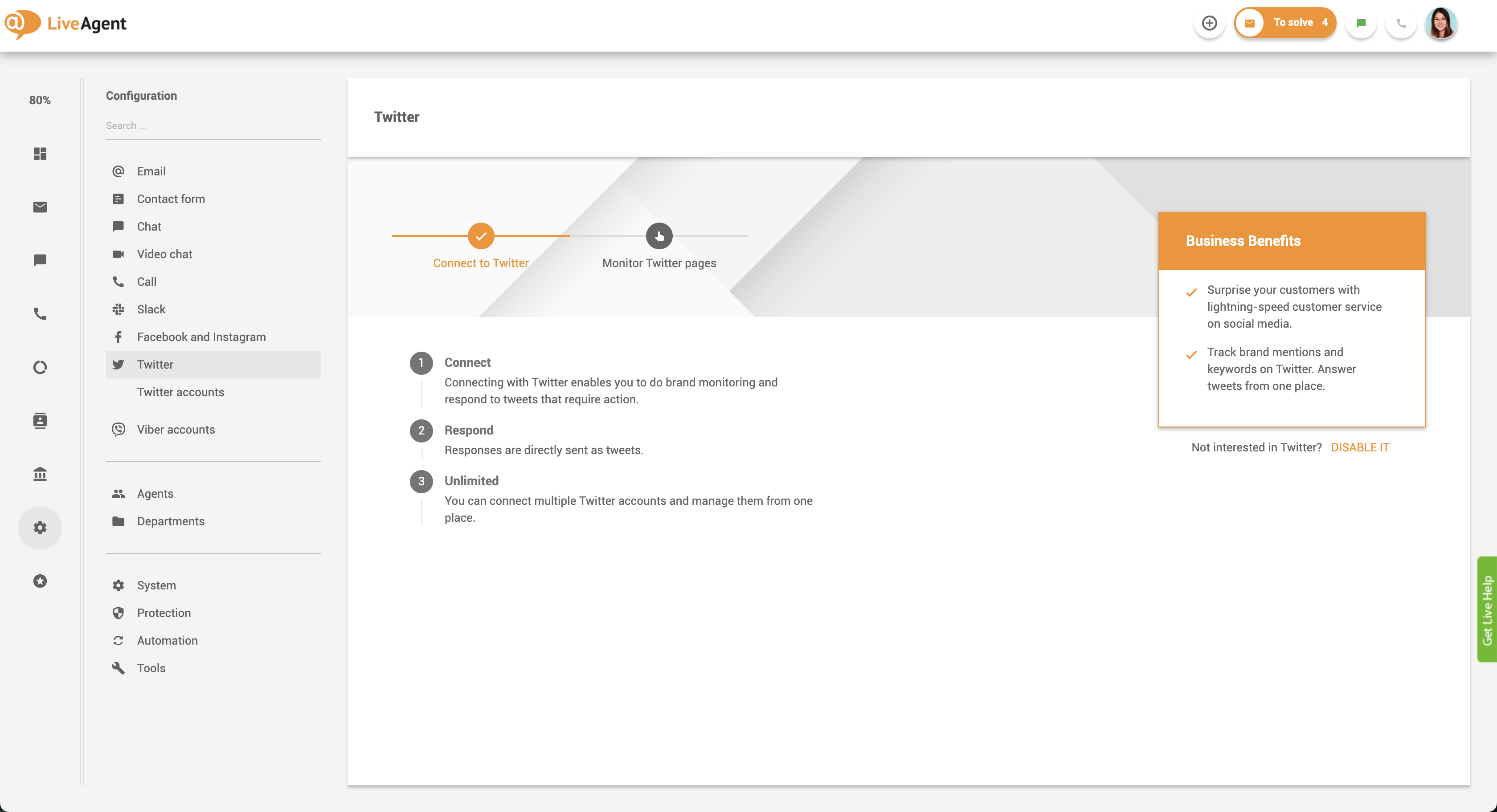 Conectar Twitter à caixa de entrada universal