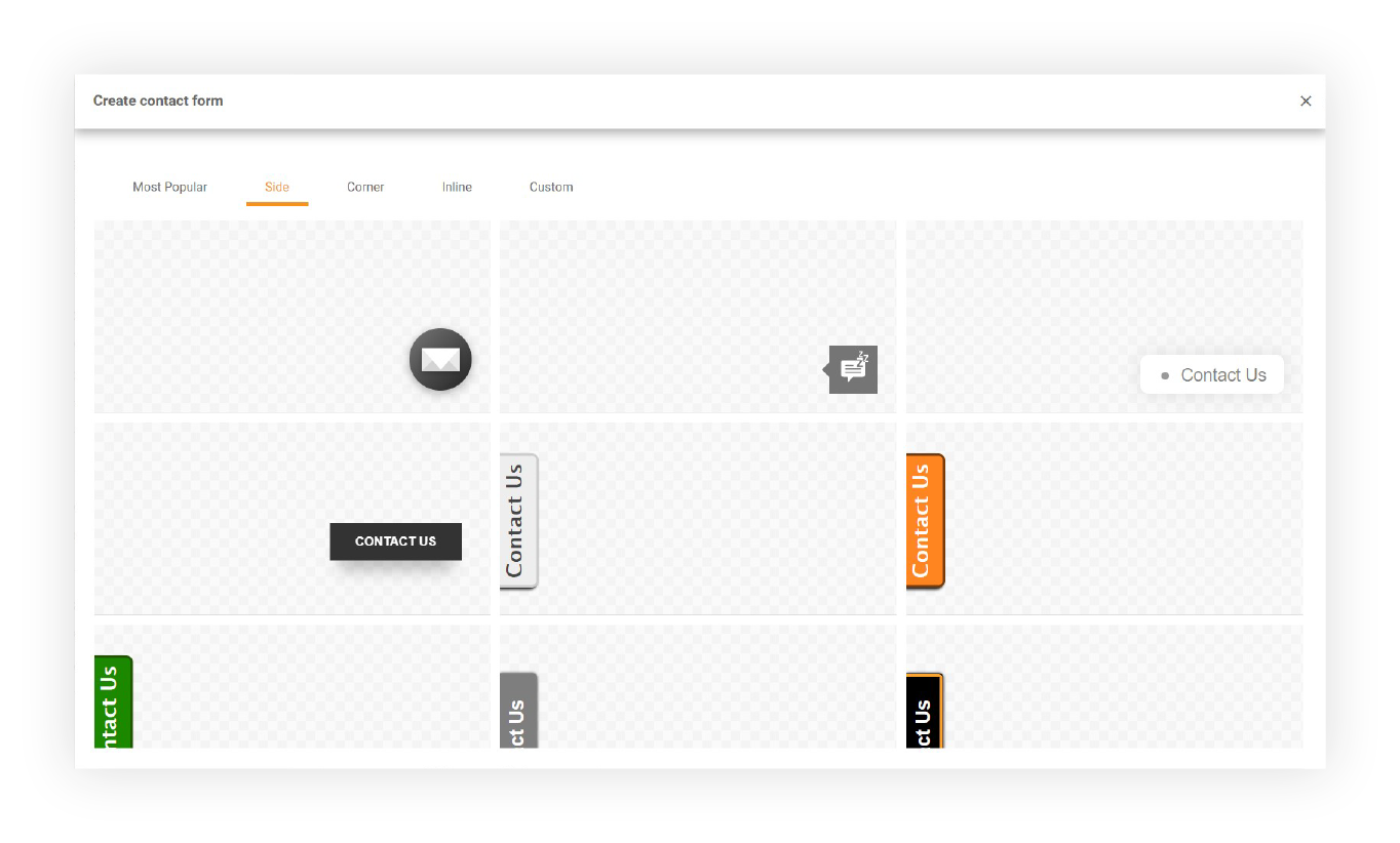 Galeria de formulários de contato