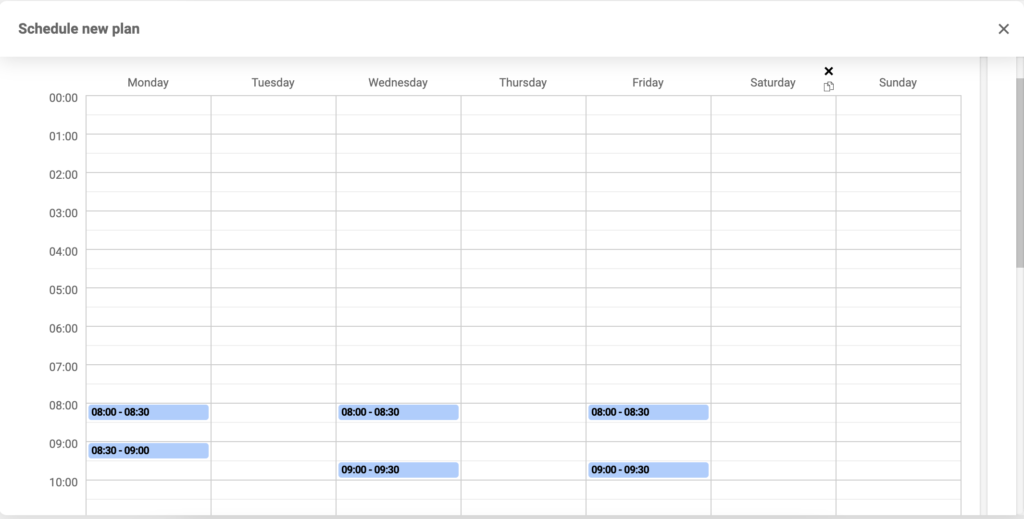 Configuração de agendamento de dispositivos