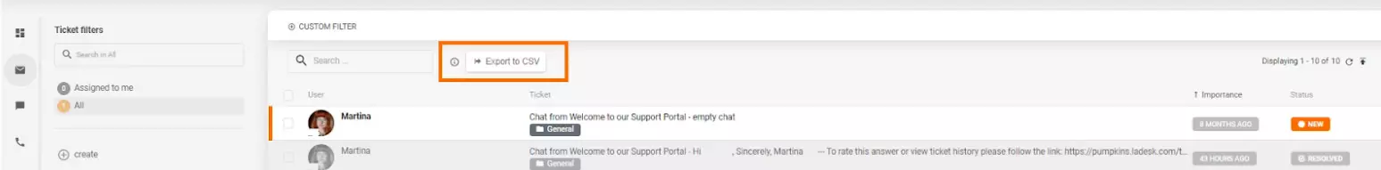 liveagent-export-ticket-to-csv