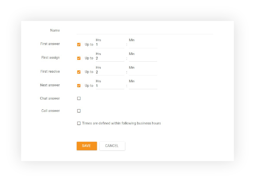 Nível de SLA no LiveAgent