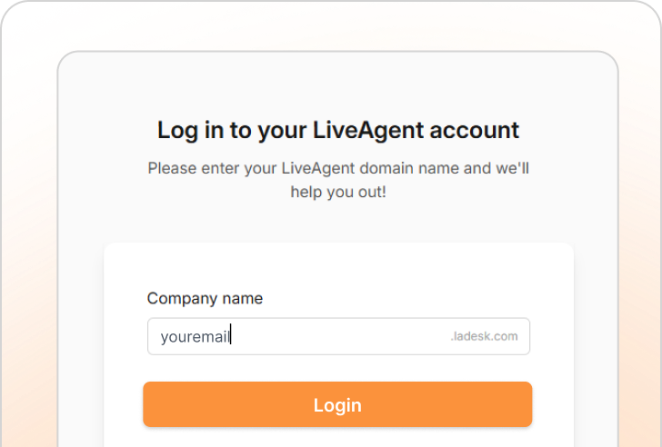 Entrar no LiveAgent