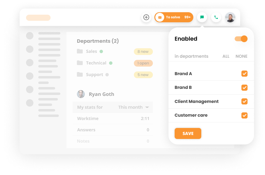 Exemplo de distribuição de chat