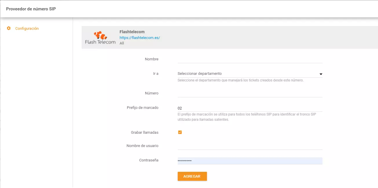 Credenciais Flash Telecom