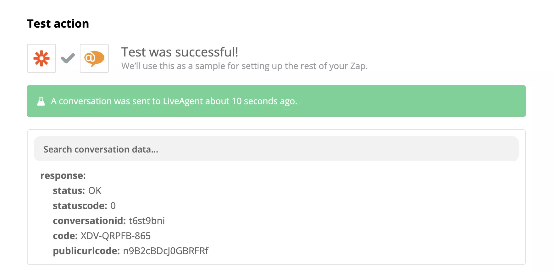 Teste bem-sucedido de integração Stripe e LiveAgent